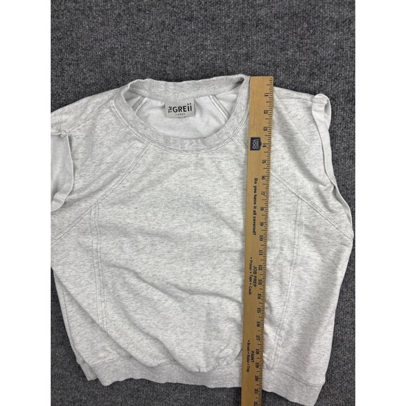 The GREii Sweatshirt Womens Large Gray Sleeveless Crewneck Athleisure Raglan - Picture 4 of 6